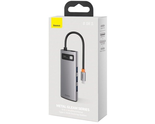 Переходник HUB Baseus Metal Gleam Series 5-in-1 Multifunctional 30Hz (WKWG020013) (00000057576_1)