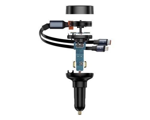 АЗУ Baseus Enjoyment Pro Car Charger C + Retractable Type-C and Lightning 60W (C00057802111-0) (00000070593_1)