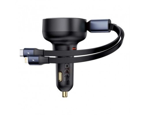 АЗУ Baseus Enjoyment Pro Car Charger C + Retractable Type-C and Lightning 60W (C00057802111-0) (00000070593_1)