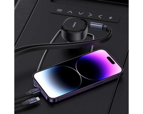 АЗУ Baseus Enjoyment Pro Car Charger C + Retractable Type-C and Lightning 60W (C00057802111-0) (00000070593_1)