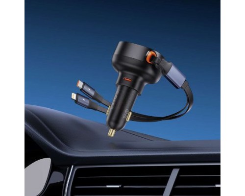АЗУ Baseus Enjoyment Pro Car Charger C + Retractable Type-C and Lightning 60W (C00057802111-0) (00000070593_1)
