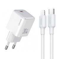 СЗУ Usams US-CC186 PD30W 1C + US-SJ610 Type-C to Lightning PD YX Series (00000070769_1)