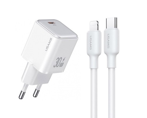 СЗУ Usams US-CC186 PD30W 1C + US-SJ610 Type-C to Lightning PD YX Series (00000070769_1)
