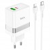 СЗУ Hoco N21 Topspeed PD30W+QC3.0 (1USB/1Type-C/3A) + Type-C to Lightning (00000063862_1)