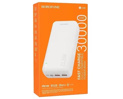 Портативное зарядное устройство Power Bank BOROFONE BJ38B 22.5W+PD20W 30 000 mAh (00000066065_1)