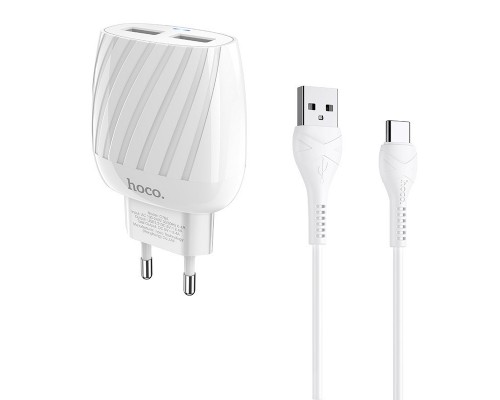 СЗУ Hoco C78A (2USB/2.4A) + Type-C (00000039237_1)