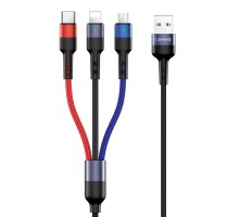 Дата кабель Usams US-SJ410 U26 3in1 USB to Combo 2A (0.35m) (00000036475_1)
