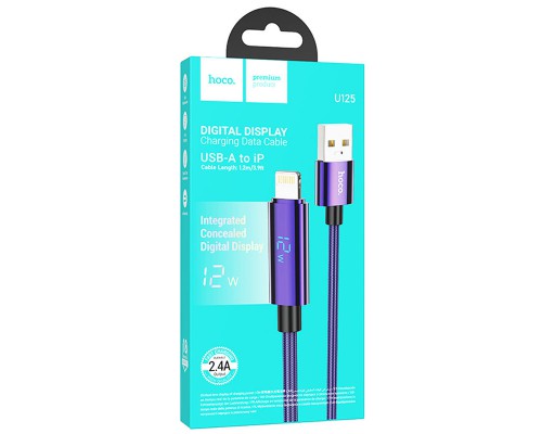 Дата кабель Hoco U125 Benefit 2.4A USB to Lightning with display (1.2m) (00000069091_2)