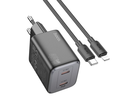 СЗУ Hoco N42 Elogiado 2C PD45W + Type to Lightning (00000069115_1)