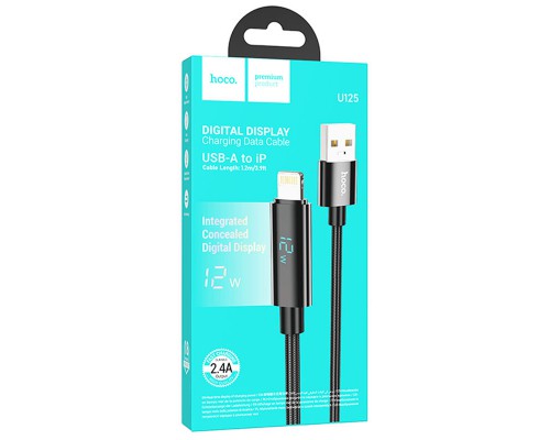 Дата кабель Hoco U125 Benefit 27W Type-C to Lightning with display (1.2m) (00000069104_1)