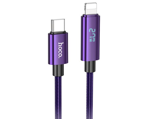 Дата кабель Hoco U125 Benefit 27W Type-C to Lightning with display (1.2m) (00000069104_2)