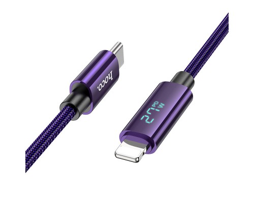Дата кабель Hoco U125 Benefit 27W Type-C to Lightning with display (1.2m) (00000069104_2)