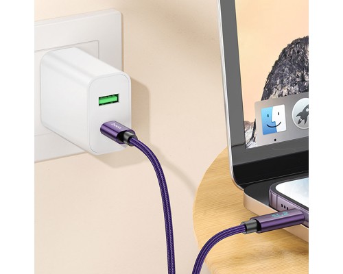 Дата кабель Hoco U125 Benefit 27W Type-C to Lightning with display (1.2m) (00000069104_2)