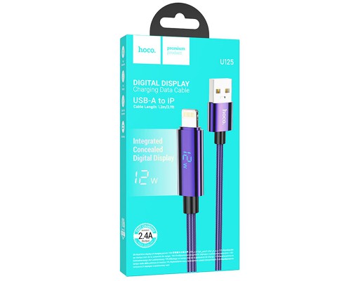 Дата кабель Hoco U125 Benefit 27W Type-C to Lightning with display (1.2m) (00000069104_2)
