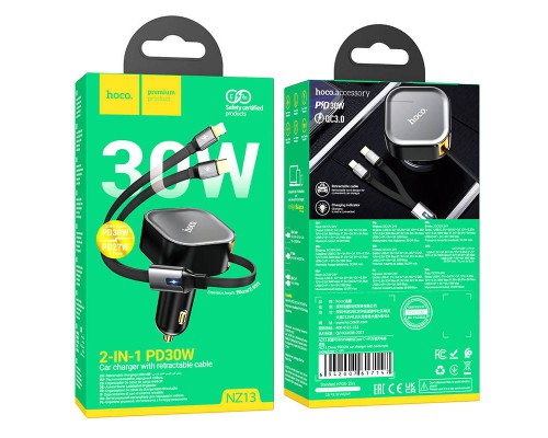 АЗУ Hoco NZ13 Clever PD30W with telescopic cable Type-C to Lightning (00000069113_1)