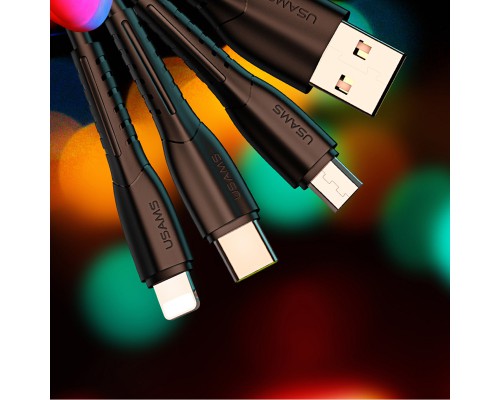 АЗУ Usams C13 2.1A Dual USB + U35 3IN1 Charging Cable (1m) (00000034561_1)
