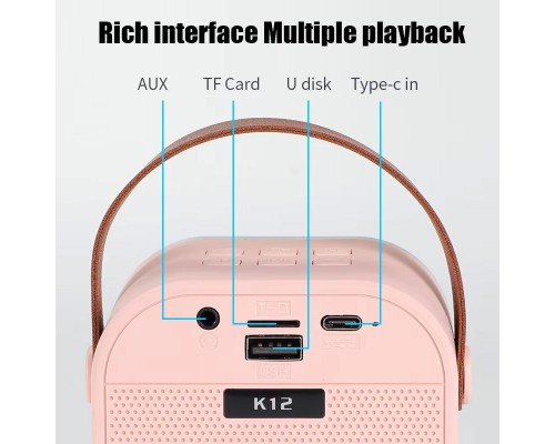 Bluetooth колонка K12 + 2 микрофона (00000074209_1)