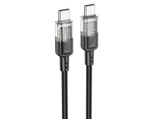 Дата кабель Hoco U129 Spirit Transparent Type-C to Type-C 60W (1.2m) (00000071076_3)