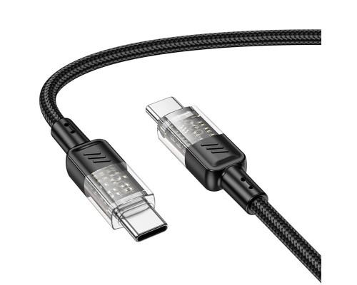 Дата кабель Hoco U129 Spirit Transparent Type-C to Type-C 60W (1.2m) (00000071076_3)