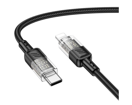 Дата кабель Hoco U129 Spirit Transparent Type-C to Lightning 27W (1.2m) (00000071090_2)