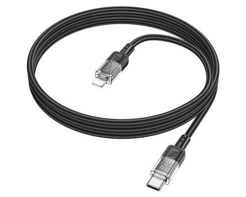 Дата кабель Hoco U129 Spirit Transparent Type-C to Lightning 27W (1.2m) (00000071090_2)