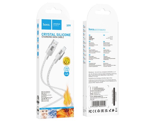 Дата кабель Hoco X99 Crystal Junction USB to MicroUSB (1.2m) (00000066113_1)