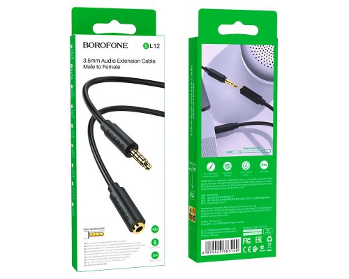Аудио кабель Borofone BL12 3.5 audio extension cable Male to Female (2m) (00000057047_1)
