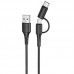 Дата кабель Hoco X54 Cool dual 2in1 USB to MicroUSB-Type-C (1m) (00000058735_1)