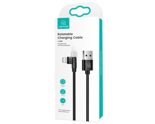 Дата кабель USAMS US-SJ476 U60 Rotatable USB to Lightning (1m) (00000042606_1)