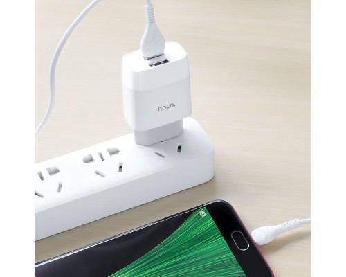 СЗУ HOCO C73A (2USB/2.4A) + microUSB (00000036214_1)