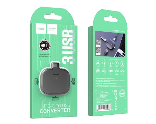 Переходник HUB Hoco HB11 Type-C to 3 USB (00000038289_1)