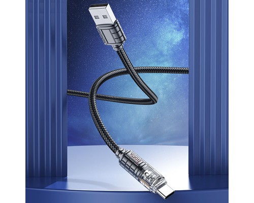 Дата кабель Hoco U122 Lantern Transparent Discovery Edition USB to Type-C (00000066070_1)