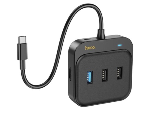 Переходник HUB Hoco HB37 Easy link 6-in-1 Multiport Adapter (HDTV+RJ45+USB3.0+USB2.0*2+PD100W) (00000066078_1)
