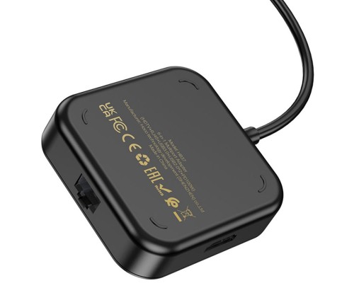 Переходник HUB Hoco HB37 Easy link 6-in-1 Multiport Adapter (HDTV+RJ45+USB3.0+USB2.0*2+PD100W) (00000066078_1)