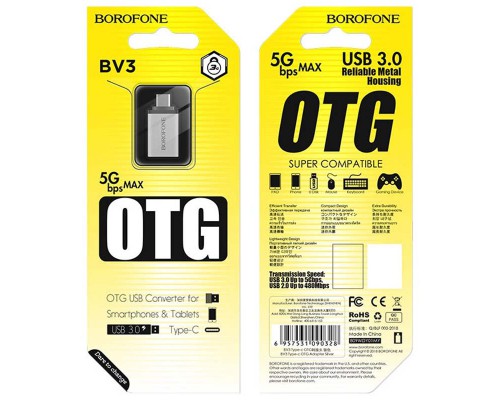Переходник Borofone BV3 OTG to Type-C (00000056963_1)