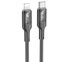 Дата кабель Hoco U120 Transparent explore intelligent power-off PD 27W Type-C to Lightning (1.2m) (00000066086_2)