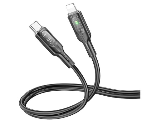 Дата кабель Hoco U120 Transparent explore intelligent power-off PD 27W Type-C to Lightning (1.2m) (00000066086_2)