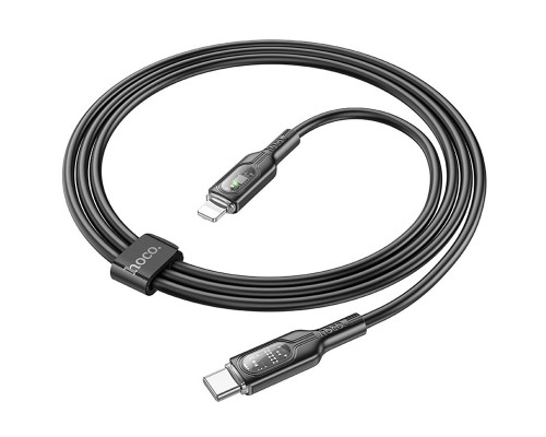 Дата кабель Hoco U120 Transparent explore intelligent power-off PD 27W Type-C to Lightning (1.2m) (00000066086_2)