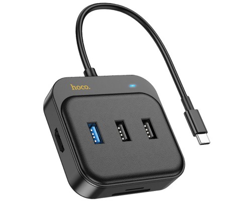 Переходник HUB Hoco HB38 Easy link 7-in-1 Multiport Adapter(HDTV+SD/TF+USB3.0+USB2.0*2+PD100W) (00000066121_1)