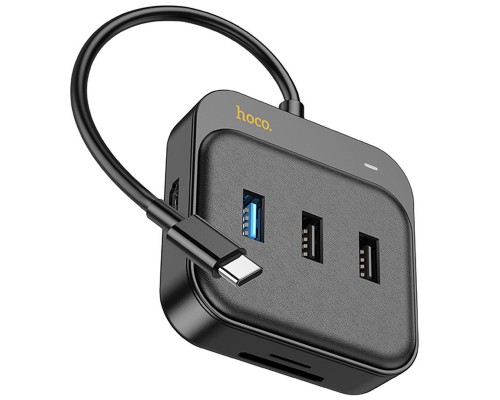 Переходник HUB Hoco HB38 Easy link 7-in-1 Multiport Adapter(HDTV+SD/TF+USB3.0+USB2.0*2+PD100W) (00000066121_1)