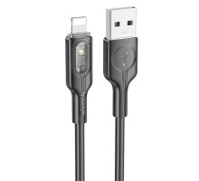 Дата кабель Hoco U120 Transparent explore intelligent power-off USB to Lightning (1.2m) (00000066124_1)