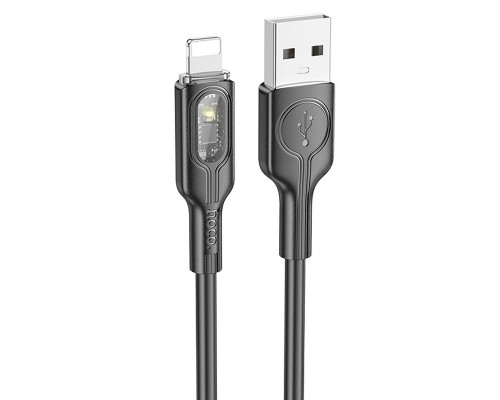 Дата кабель Hoco U120 Transparent explore intelligent power-off USB to Lightning (1.2m) (00000066124_1)
