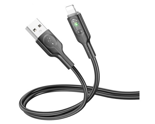Дата кабель Hoco U120 Transparent explore intelligent power-off USB to Lightning (1.2m) (00000066124_1)