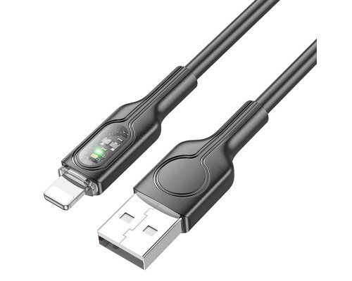 Дата кабель Hoco U120 Transparent explore intelligent power-off USB to Lightning (1.2m) (00000066124_1)