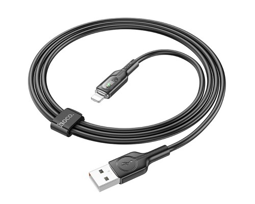 Дата кабель Hoco U120 Transparent explore intelligent power-off USB to Lightning (1.2m) (00000066124_1)
