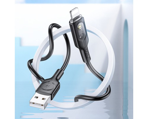 Дата кабель Hoco U120 Transparent explore intelligent power-off USB to Lightning (1.2m) (00000066124_1)