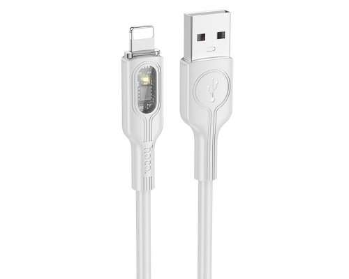 Дата кабель Hoco U120 Transparent explore intelligent power-off USB to Lightning (1.2m) (00000066124_2)