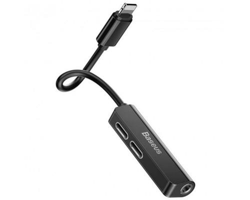 Переходник Baseus 3-in-1 Lightning Male to Dual Lightning & 3.5mm Female Adapter L52 (CALL52-0) (00000066014_1)