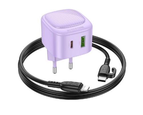 СЗУ Borofone BAS22A Fortune PD20W+QC3.0 (1C1A) + Type-C to Lightning (00000068999_2)