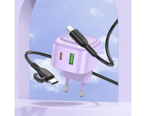 СЗУ Borofone BAS22A Fortune PD20W+QC3.0 (1C1A) + Type-C to Lightning (00000068999_2)